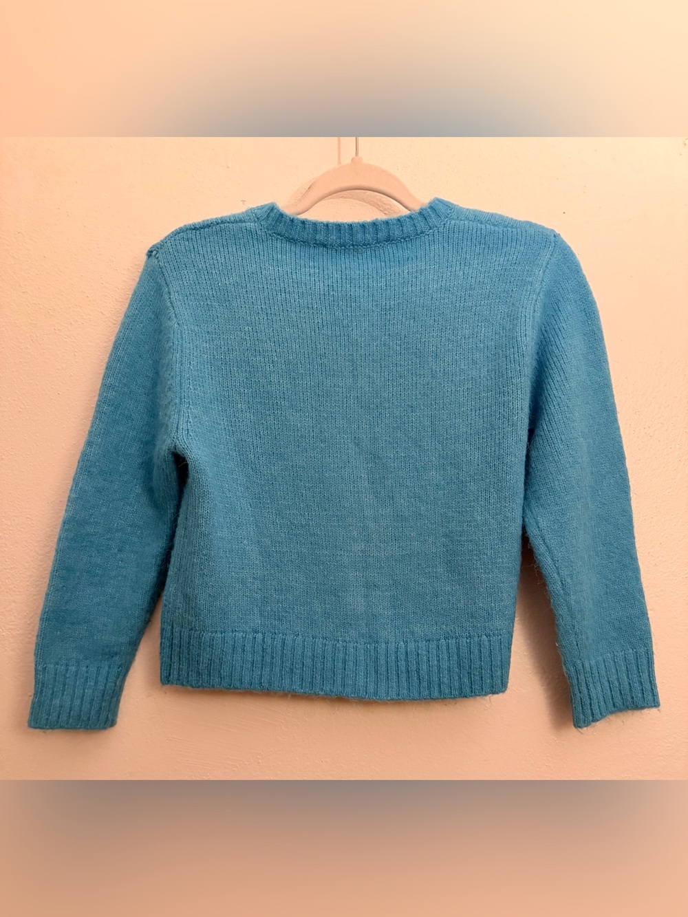 Zara Teal Blue Button-Up Women's Sweater Alpaca Blend Cardigan size Medium - Picture 3 of 5
